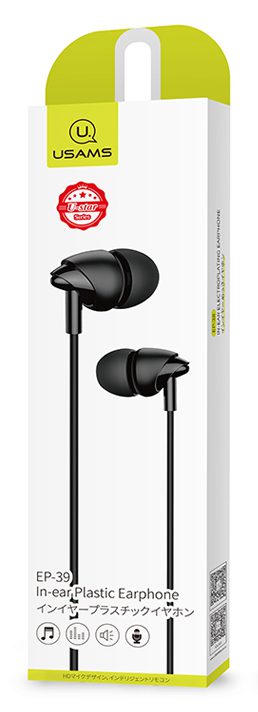 USAMS earphones με μικρόφωνο EP-39, 10mm, 1.2m, μαύρα 3 1.2m