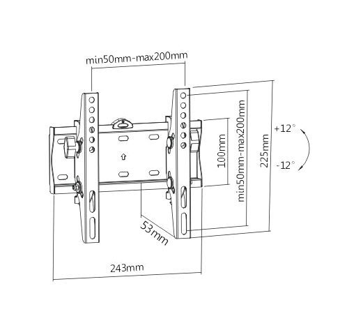 BRATECK Επιτοίχια βαση KL21G-22T, για οθόνη 23"-42", έως 30kg 2 για οθόνη 23"-42"