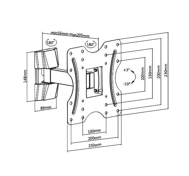 BRATECK επιτοίχια βάση KLA27-221, για οθόνη 23-42", έως 30kg 4 BRATECK επιτοίχια βάση KLA27-221, για οθόνη 23-42", έως 30kg - Image 4
