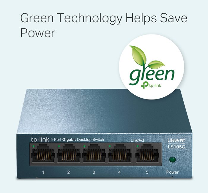 TP-LINK Desktop Switch LS105G, 5-port 10/100/1000Mbps, Ver. 1.0 3 Ver. 1.0