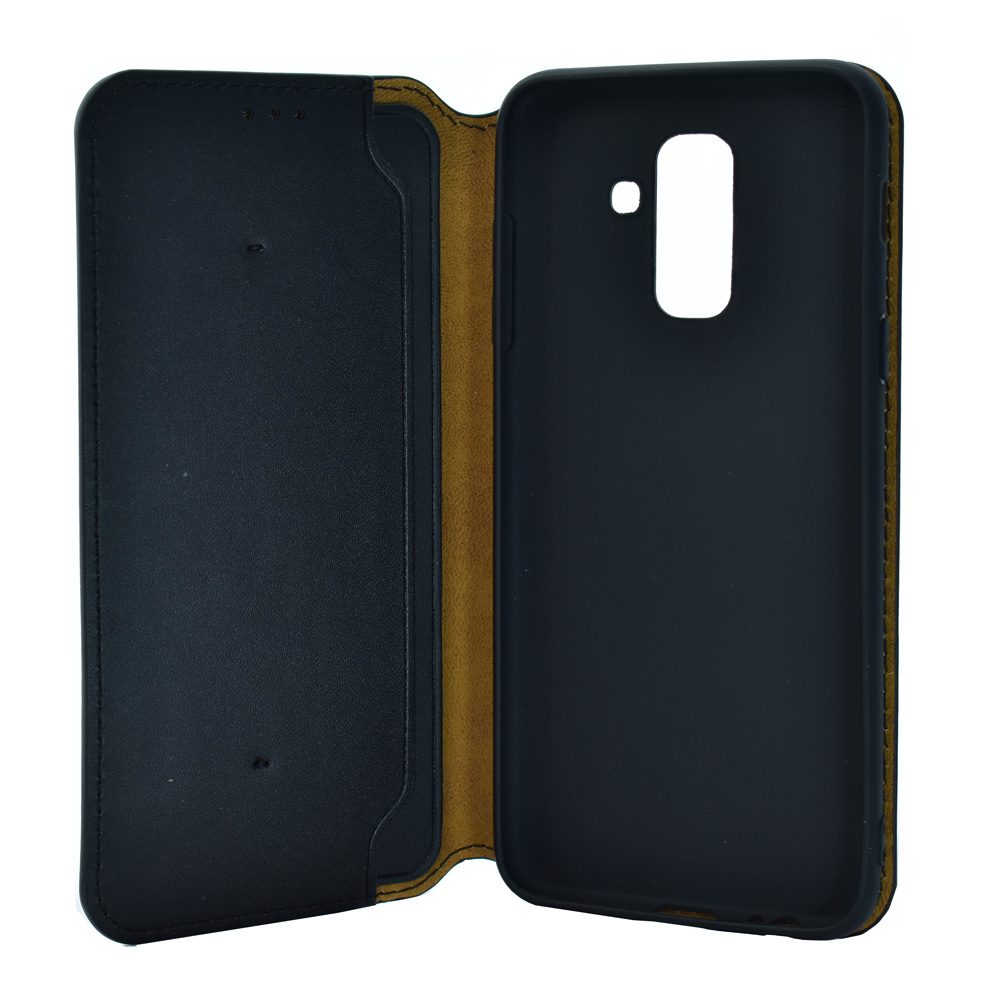 POWERTECH Θήκη Slim Leather για Samsung A6 Plus 2018, μαύρη 3 POWERTECH Θήκη Slim Leather για Samsung A6 Plus 2018, μαύρη - Image 3