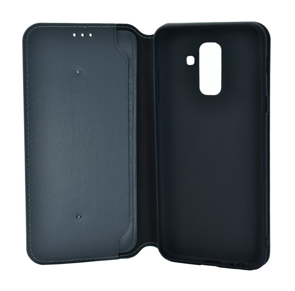 POWERTECH Θήκη Slim Leather για Samsung A6 Plus 2018, γκρι 3 POWERTECH Θήκη Slim Leather για Samsung A6 Plus 2018, γκρι - Image 3