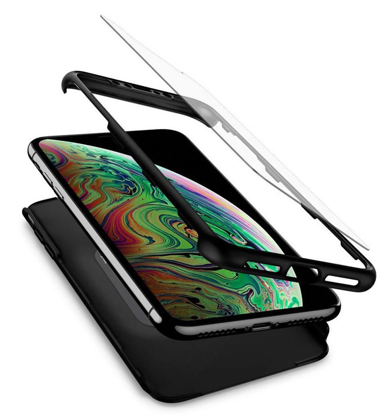 POWERTECH Θήκη Body 360° με Tempered Glass για Samsung A20, μαύρη 2 μαύρη