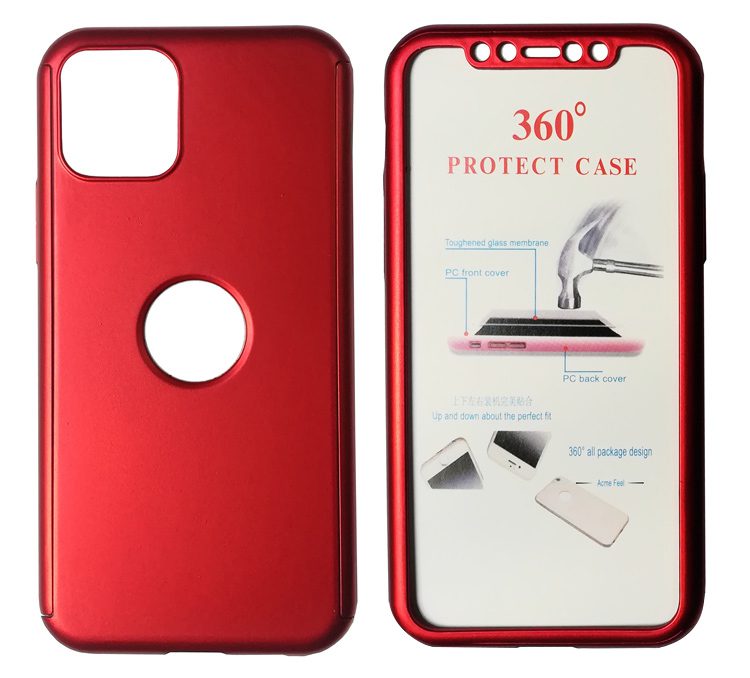POWERTECH Θήκη Body 360° με Tempered Glass για iPhone 11 Pro, κόκκινη 1 POWERTECH Θήκη Body 360° με Tempered Glass για iPhone 11 Pro