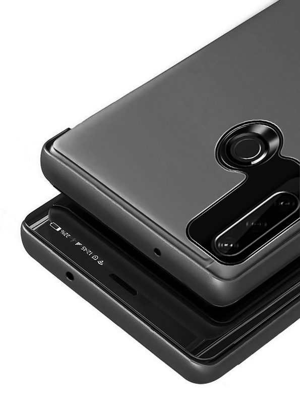 POWERTECH θήκη Clear view MOB-1517, Huawei Y6p, μαύρη 3 μαύρη