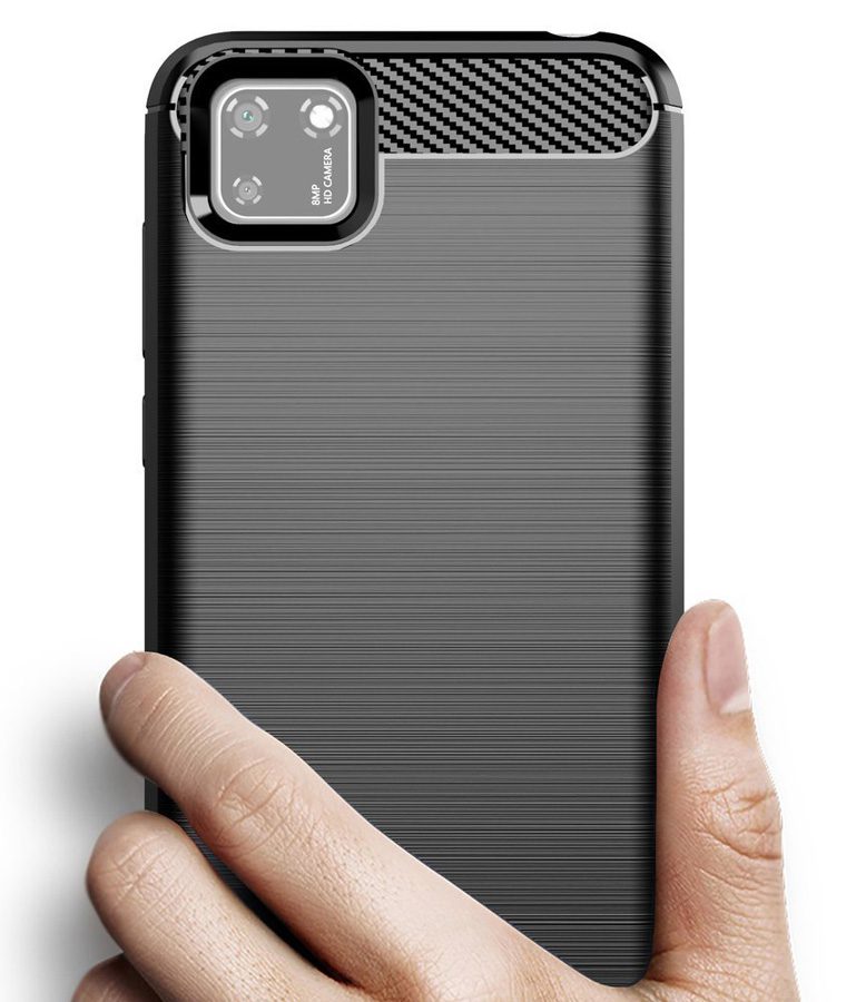 POWERTECH Θήκη Carbon Flex MOB-1523, Huawei Y5p, μαύρη 2 Huawei Y5p