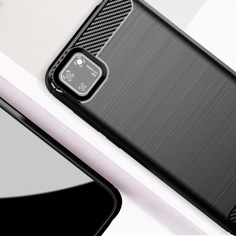 POWERTECH Θήκη Carbon Flex MOB-1523, Huawei Y5p, μαύρη 3 μαύρη