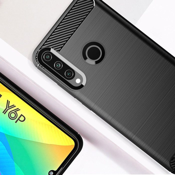 POWERTECH Θήκη Carbon Flex MOB-1524, Huawei Y6p, μαύρη 3 μαύρη