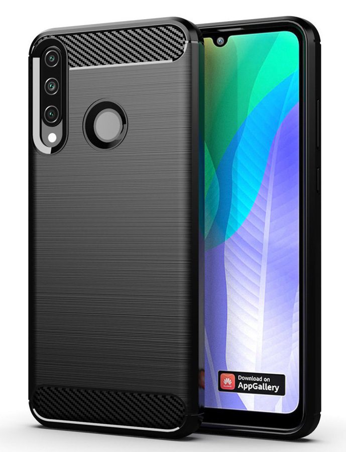 POWERTECH Θήκη Carbon Flex MOB-1524, Huawei Y6p, μαύρη 1 POWERTECH Θήκη Carbon Flex MOB-1524