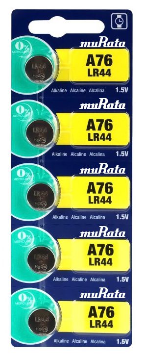 MURATA Αλκαλικές μπαταρίες ρολογιού LR44 MR-LR44, 1.5V, 5τμχ 1 MURATA Αλκαλικές μπαταρίες ρολογιού LR44 MR-LR44