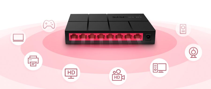 MERCUSYS Desktop Switch MS108G, 8x 10/100/1000 Mbps, Ver. 1 6 MERCUSYS Desktop Switch MS108G, 8x 10/100/1000 Mbps, Ver. 1 - Image 6