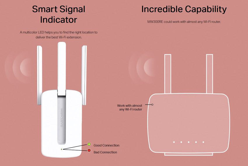 MERCUSYS Wi-Fi Range Extender MW300RE, 300Mbps, MIMO, Ver. 3 6 MERCUSYS Wi-Fi Range Extender MW300RE, 300Mbps, MIMO, Ver. 3 - Image 6