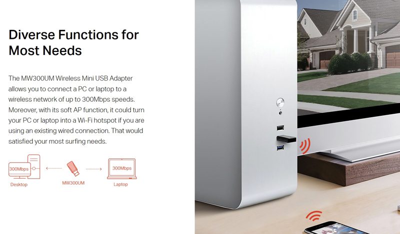 MERCUSYS Wireless Mini USB Adapter MW300UM, 300Mbps, Ver. 3 6 MERCUSYS Wireless Mini USB Adapter MW300UM, 300Mbps, Ver. 3 - Image 6