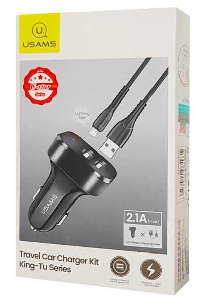 USAMS φορτιστής αυτοκινήτου C13 & καλώδιο Lightning, 2x USB, 2.1A, μαύρο 5 USAMS φορτιστής αυτοκινήτου C13 & καλώδιο Lightning, 2x USB, 2.1A, μαύρο - Image 5