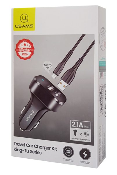 USAMS φορτιστής αυτοκινήτου C13 & καλώδιο Micro USB, 2x USB, 2.1A, μαύρο 5 USAMS φορτιστής αυτοκινήτου C13 & καλώδιο Micro USB, 2x USB, 2.1A, μαύρο - Image 5