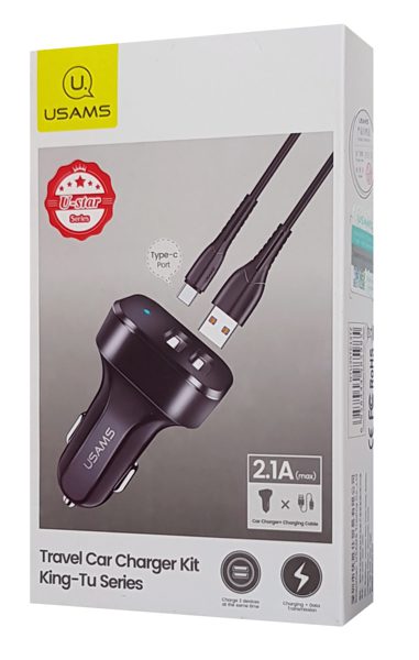 USAMS φορτιστής αυτοκινήτου C13 & καλώδιο type-C, 2x USB, 2.1A, μαύρο 5 USAMS φορτιστής αυτοκινήτου C13 & καλώδιο type-C, 2x USB, 2.1A, μαύρο - Image 5