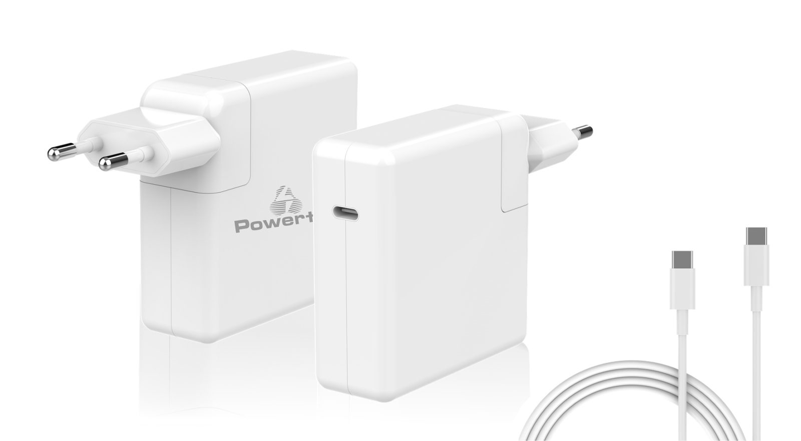 POWERTECH Φορτιστής laptop PT-704 για Apple, USB Type-C PD, 61W, λευκό 1 POWERTECH Φορτιστής laptop PT-704 για Apple