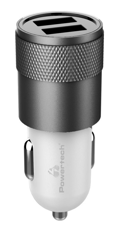 POWERTECH φορτιστής αυτοκινήτου PT-798, 2x USB, 2.1A, γκρι 3 2.1A