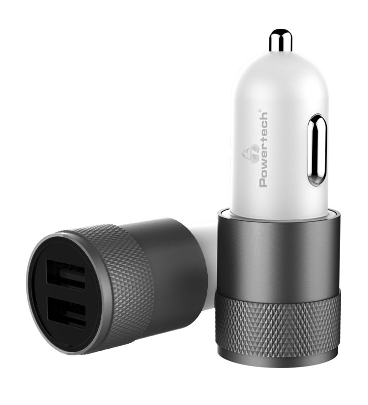 POWERTECH φορτιστής αυτοκινήτου PT-798, 2x USB, 2.1A, γκρι 1 POWERTECH φορτιστής αυτοκινήτου PT-798