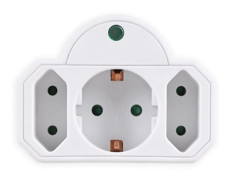 POWERTECH αντάπτορας ρεύματος PT-816, 1x schuko, 2x euro, 16A, λευκός 1 POWERTECH αντάπτορας ρεύματος PT-816