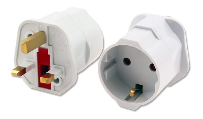 POWERTECH αντάπτορας ρεύματος PT-855 από UK σε German type, 13A, 10τμχ 1 POWERTECH αντάπτορας ρεύματος PT-855 από UK σε German type