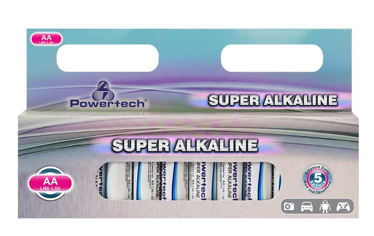 POWERTECH Super Αλκαλικές μπαταρίες PT-862, AA LR6 1.5V, 12τμχ 1 POWERTECH Super Αλκαλικές μπαταρίες PT-862