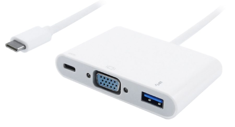 POWERTECH converter Type-C σε VGA + Type-C + USB 3.0 PTH-035, λευκό 1 POWERTECH converter Type-C σε VGA + Type-C + USB 3.0 PTH-035