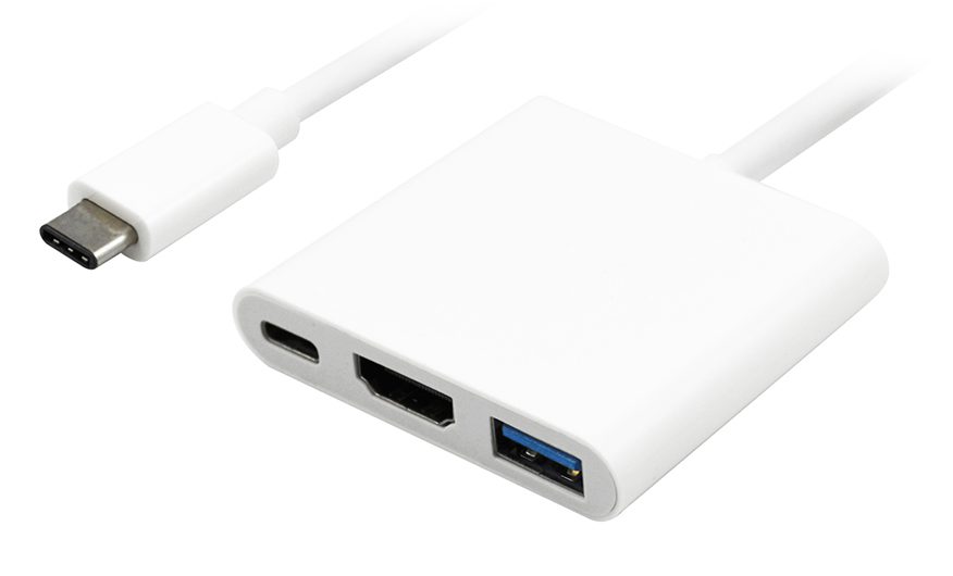 POWERTECH converter Type-C σε HDMI + Type-C + USB 3.0 PTH-042, 4K, λευκό 1 POWERTECH converter Type-C σε HDMI + Type-C + USB 3.0 PTH-042
