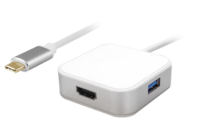 POWERTECH converter Type-C σε HDMI + Type-C + USB 3.0 PTH-042, 4K, ασημί 1 POWERTECH converter Type-C σε HDMI + Type-C + USB 3.0 PTH-042