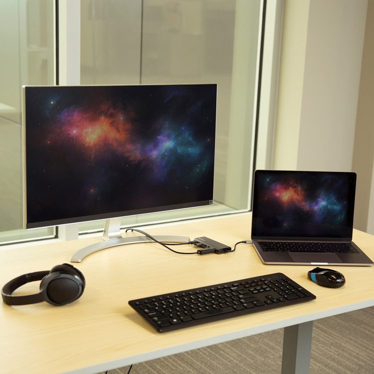 POWERTECH Docking station PTH-043, Type-C, 4K, ασημί 2 Type-C