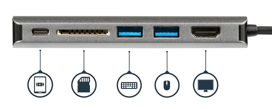 POWERTECH Docking station PTH-043, Type-C, 4K, ασημί 3 4K