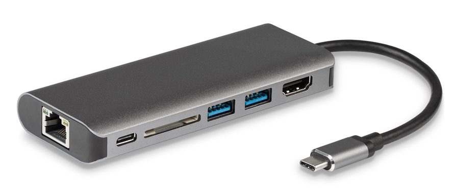 POWERTECH Docking station PTH-043, Type-C, 4K, ασημί 1 POWERTECH Docking station PTH-043