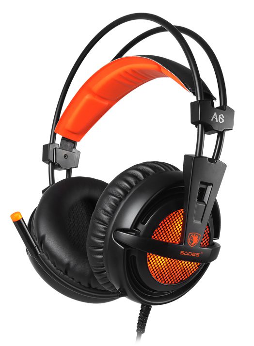 SADES Gaming Headset A6, multiplatform, USB, LED, μαύρα 1 SADES Gaming Headset A6