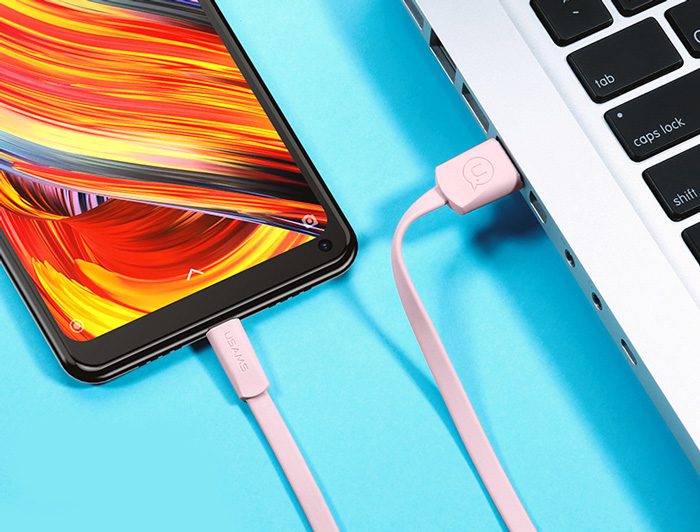 USAMS Καλώδιο USB σε Type-C US-SJ200, 1.2m, ροζ 2 1.2m