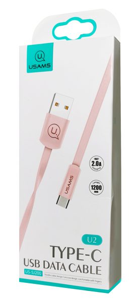USAMS Καλώδιο USB σε Type-C US-SJ200, 1.2m, ροζ 3 ροζ