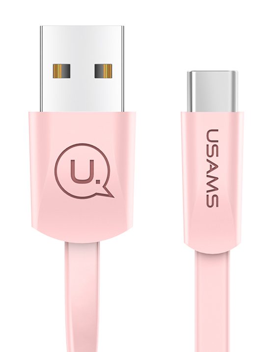 USAMS Καλώδιο USB σε Type-C US-SJ200, 1.2m, ροζ 1 USAMS Καλώδιο USB σε Type-C US-SJ200