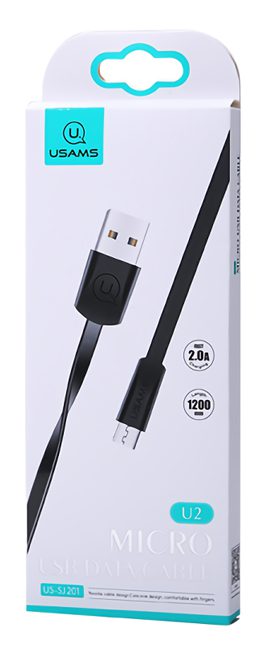 USAMS Καλώδιο USB σε Micro USB US-SJ201, 1.2m, μαύρο 3 μαύρο