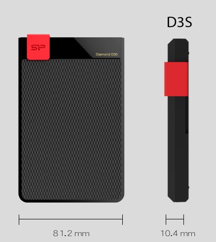 SILICON POWER Εξωτερικός HDD 1TB Diamond D30 D3S, USB 3.1, Black 4 SILICON POWER Εξωτερικός HDD 1TB Diamond D30 D3S, USB 3.1, Black - Image 4
