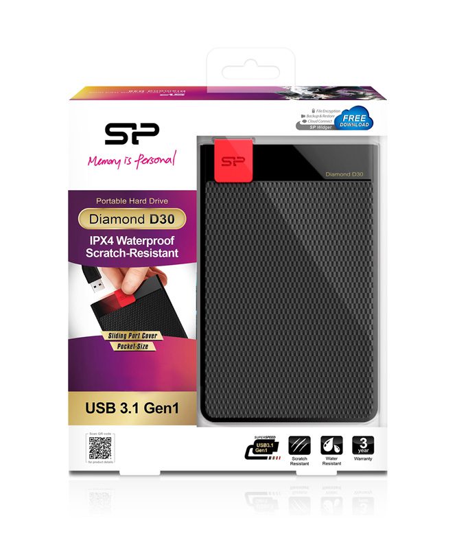 SILICON POWER Εξωτερικός HDD 1TB Diamond D30 D3S, USB 3.1, Black 5 SILICON POWER Εξωτερικός HDD 1TB Diamond D30 D3S, USB 3.1, Black - Image 5