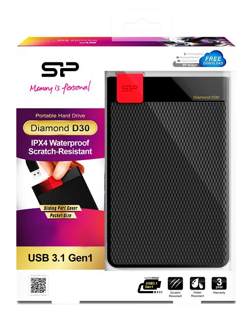 SILICON POWER Εξωτερικός HDD 1TB Diamond D30 D3S, USB 3.1, Black 6 SILICON POWER Εξωτερικός HDD 1TB Diamond D30 D3S, USB 3.1, Black - Image 6