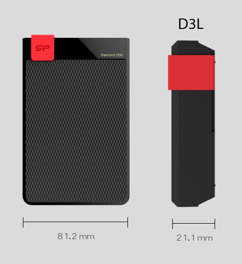 SILICON POWER Εξωτερικός HDD 4TB Diamond D30 D3L, USB 3.1, Black 4 SILICON POWER Εξωτερικός HDD 4TB Diamond D30 D3L, USB 3.1, Black - Image 4