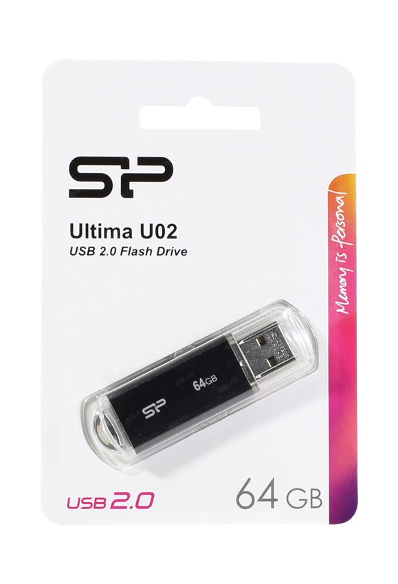 SILICON POWER USB Flash Drive Ultima U02, 64GB, USB 2.0, μαύρο 3 USB 2.0