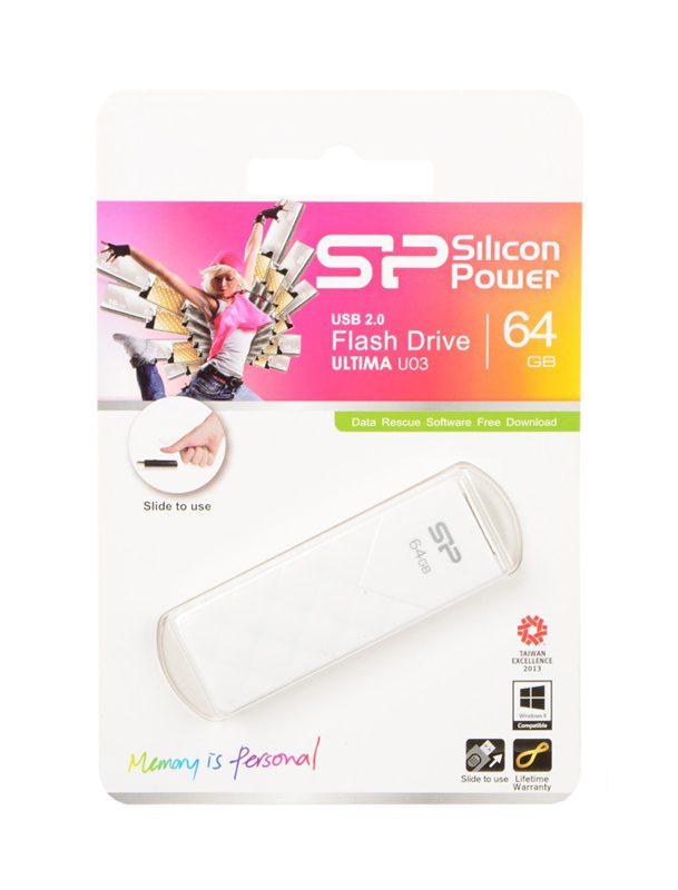 SILICON POWER USB Flash Ultima U03, 64GB, USB 2.0, λευκό 2 64GB