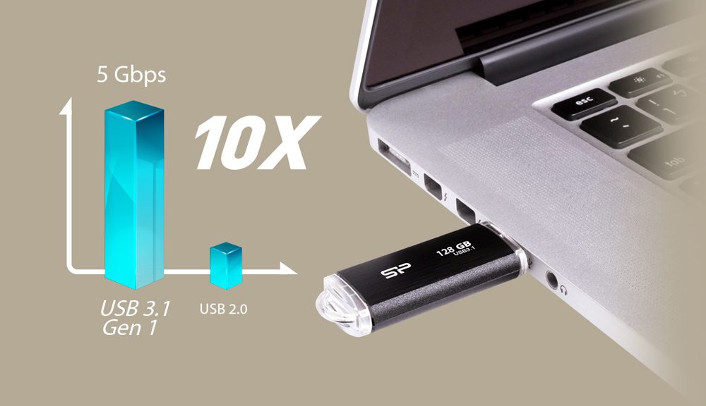 SILICON POWER USB Flash B02, 64GB, USB 3.1 Gen1, μαύρο 2 64GB