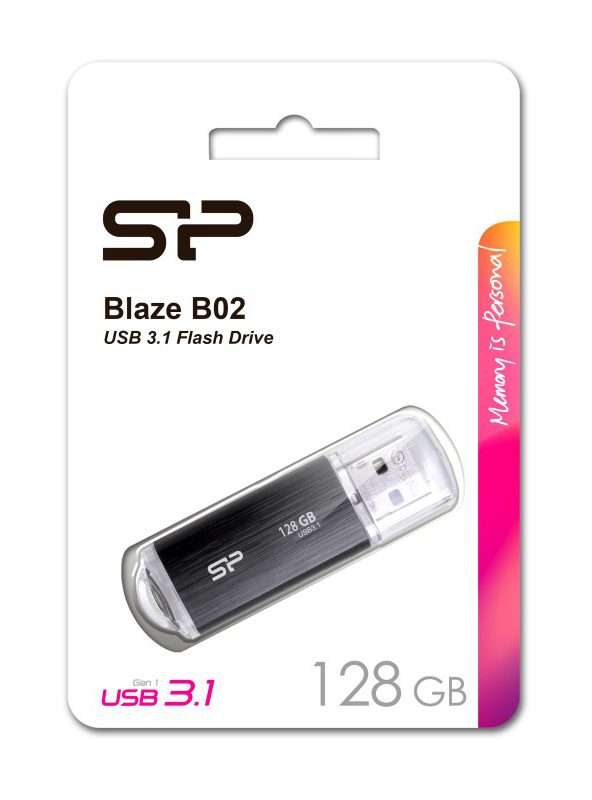 SILICON POWER USB Flash B02, 128GB, USB 3.1 Gen1, μαύρο 3 USB 3.1 Gen1