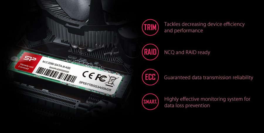 SILICON POWER SSD A55, 512GB, M.2 2280, SATA III, 560-530MB/s 3 M.2 2280