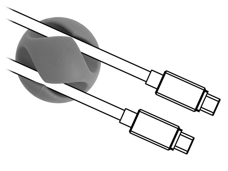 POWERTECH Οργανωτής καλωδίων σιλικόνης TIES-010, 2 καλωδίων, 6τμχ 2 2 καλωδίων