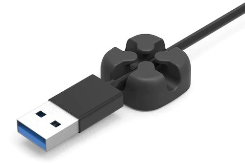 POWERTECH οργανωτής καλωδίων σιλικόνης TIES-028, 2 καλωδίων, μαύρο, 5τμχ 2 2 καλωδίων
