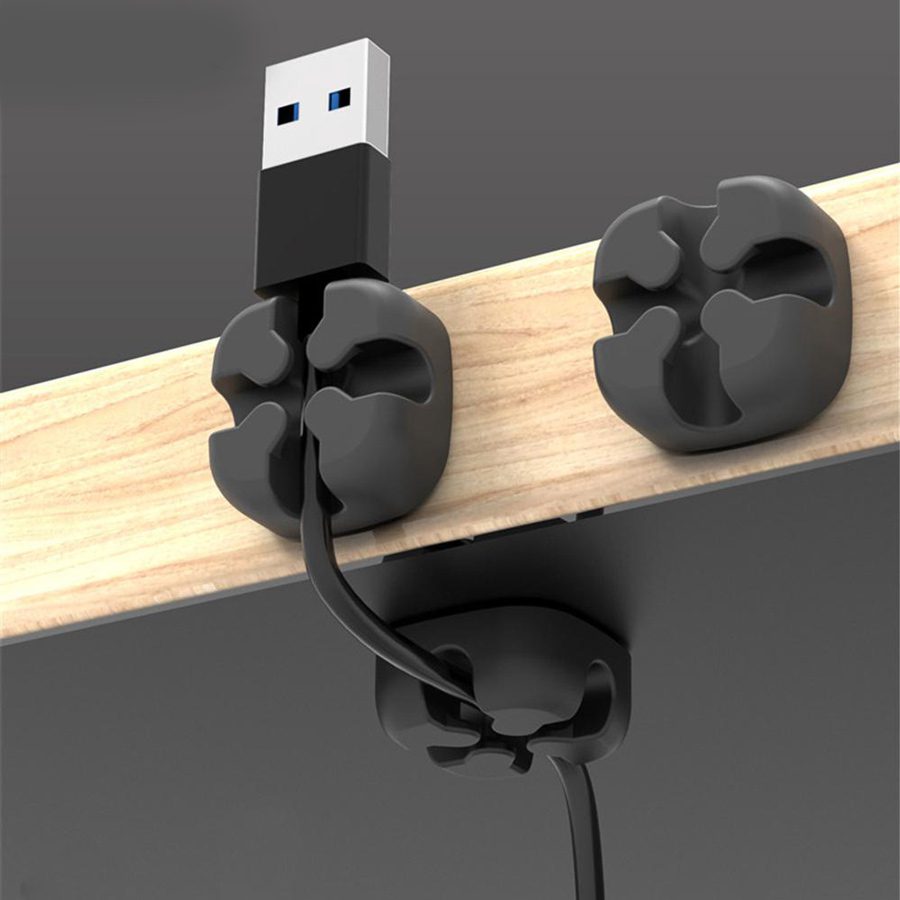 POWERTECH οργανωτής καλωδίων σιλικόνης TIES-028, 2 καλωδίων, μαύρο, 5τμχ 3 μαύρο