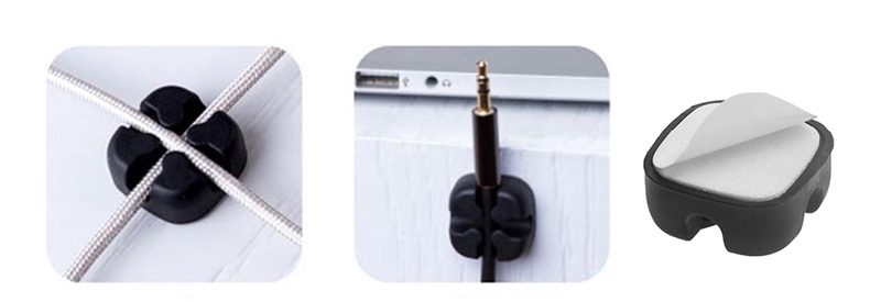 POWERTECH οργανωτής καλωδίων σιλικόνης TIES-028, 2 καλωδίων, μαύρο, 5τμχ 4 5τμχ